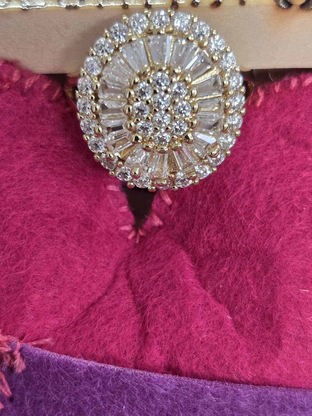 Gold Crystal Cluster Brooch